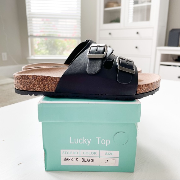 Lucky Top Black Slide Sandals Mars-1k - Picture 6 of 6